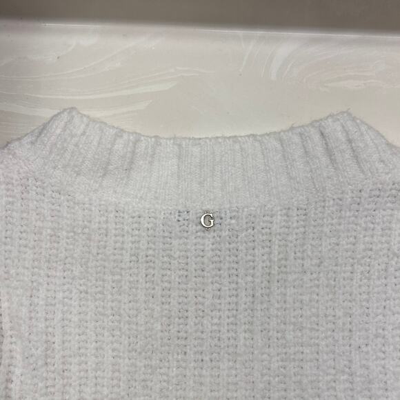 Guess Women's White Sweater with Chunky Knit Long Sleeves Size Large - Picture 5 of 8